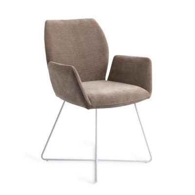 Jesper Home Eetkamerstoel 'Misaki' Cross White, kleur Mocha Mist