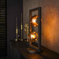 LifestyleFurn Tafellamp Shahid Glas, 2-lamps - Artic zwart