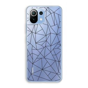 Geometrische lijnen zwart: Xiaomi Mi 11 Lite Transparant Hoesje