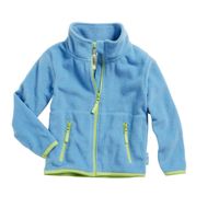 Playshoes fleece jasje uni contrast aqua blauw Maat