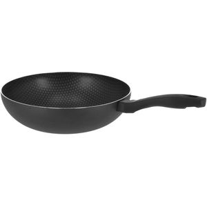 Mare zwarte wokpan honingraat voor alle hittebronnen 29 cm   -