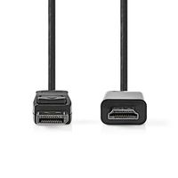 Nedis DisplayPort-Kabel | DisplayPort Male | HDMI Connector | 4K@30Hz | Vernikkeld | 3.00 m | Rond | PVC | Zwart | Doos - CCGB37100BK30 - thumbnail