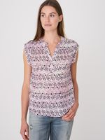 Chiffon zijde top met batik paisley print