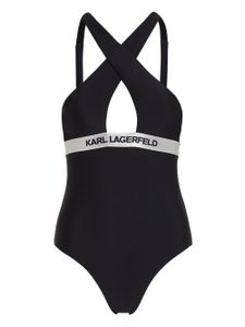 Karl Lagerfeld maillot de bain à bande logo - Noir