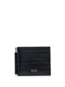 TOM FORD portefeuille en cuir à effet peau de crocodile - Noir