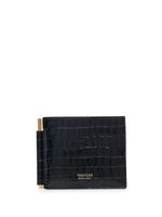 TOM FORD portefeuille en cuir à effet peau de crocodile - Noir