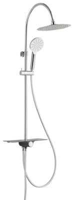 Schutte AQUASTAR hoofddouche set met planchet | chroom-antraciet
 60521