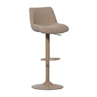 WOOOD Verstelbare Barkruk 'Marten' Geweven stof, kleur Zand (zithoogte 65-88cm)