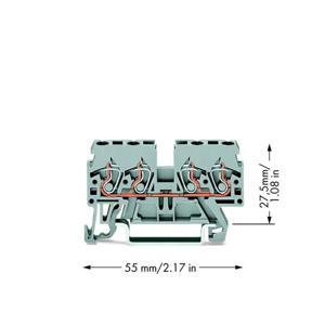 WAGO 870-831 Doorgangsklem 5 mm Spanveer Toewijzing: L Grijs 100 stuk(s)