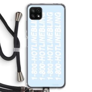Hotline bling blue: Samsung Galaxy A22 5G Transparant Hoesje met koord