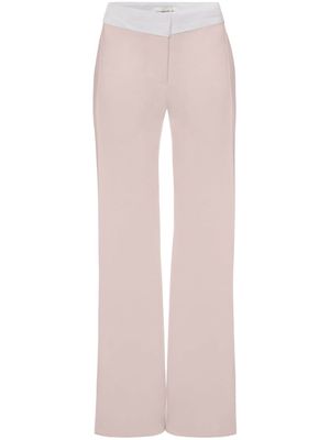Victoria Beckham pantalon évasé à bandes contrastantes - Rose