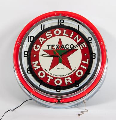 Texaco Gasoline Motor Oil Double Neon Klok 50 cm