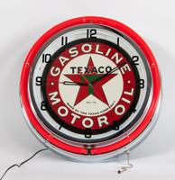 Texaco Gasoline Motor Oil Double Neon Klok 50 cm