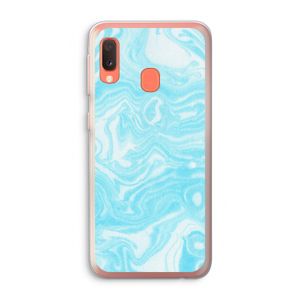 Waterverf blauw: Samsung Galaxy A20e Transparant Hoesje