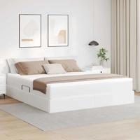 Opbergbed met matras met matras Wit 180 x 200 cm Nep Leer
