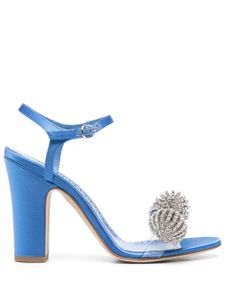 Manolo Blahnik sandales Ostria 90 mm à strass - Bleu