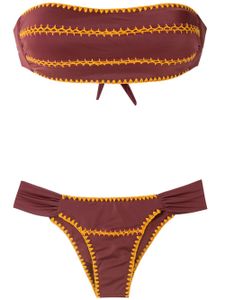 Brigitte bikini à détails au crochet - Rouge