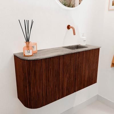 Toiletmeubel Mondiaz Joya Dlux | 81.6 cm | Meubelkleur Ruby | Faye wastafel Oza Wasbak Rechts | Zonder kraangat(en)