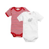 Playshoes Schnizler set 2 rompers korte mouw walvis rood Maat - thumbnail