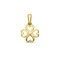14k Geelgouden Hanger met Klavertje - Een Geluksbrenger in Stijlvolle Eleganties