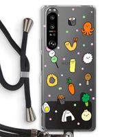 Happy bento friends: Sony Xperia 1 III Transparant Hoesje met koord