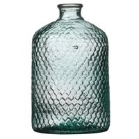 Natural Living Bloemenvaas Scubs Bottle - helder geschubt transparant - glas - D18 x H31 cm   -