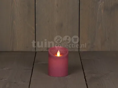 LED Kaars Wax Antiek Roze 10cm