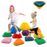 Balancerende Stenen voor Kinderen Stapelstenen Antislip Rivierstenen voor Binnen en Buiten Sensorisch Speelgoed Vanaf 3+ (Hart)