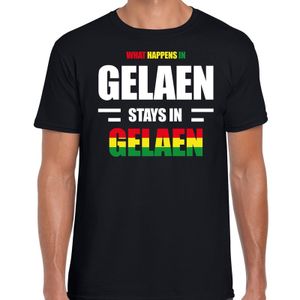 Geleen/Gelaen Carnaval outfit / t- shirt zwart heren