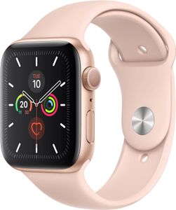 Refurbished Apple Watch Series 5 Aluminum 44mm Rosegoud met Pink Sportband Als nieuw