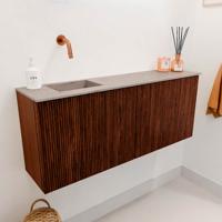 Toiletmeubel Mondiaz Joya Dlux | 100 cm | Meubelkleur Ruby | Faye wastafel Saba Wasbak Links | Zonder kraangat(en)
