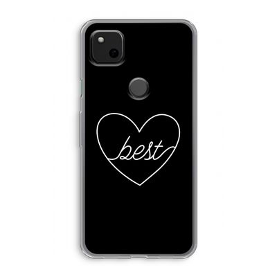 Best heart black: Google Pixel 4a Transparant Hoesje