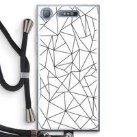 Geometrische lijnen zwart: Sony Xperia XZ1 Transparant Hoesje met koord Geometrische lijnen zwart: Sony Xperia XZ1 Transparant Hoesje met koord
