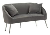 BANK ZILVERKLEURIG MET KUSSENS CM 137X69X79