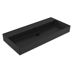 Wastafel Sanilux Edge Keramiek 100 0 Kraangaten Mat Zwart