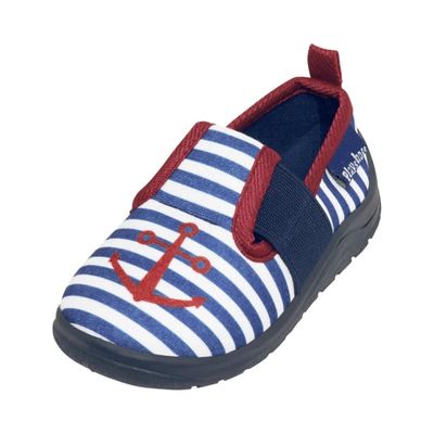 Playshoes pantoffels marine wit anker Maat