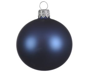 1 Glazen kerstbal mat 15 cm nacht blauw - Decoris