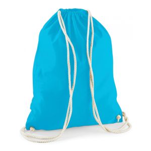 Sport gymtas surf blauw met rijgkoord 46 x 37 cm van katoen