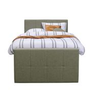 Leen Bakker - Boxspring Met Voetbord Liv Geblokt - 120x200 Cm - Ronde Poot - Stof - Groen
