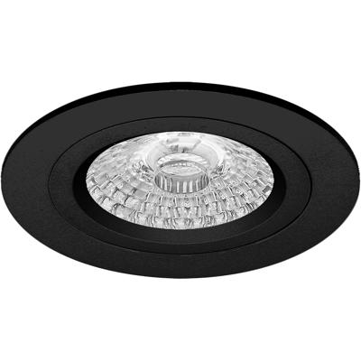 Spot Armatuur GU10 - Pragmi Pulse Pro - GU10 Inbouwspot - Rond - Mat Zwart - Aluminium - Ø78mm