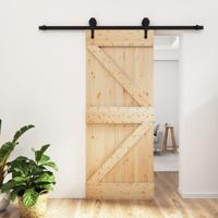 Schuifdeur met beslag 85x210 cm massief grenenhout