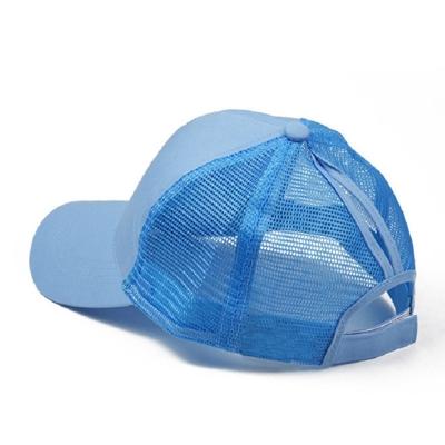 Zomer katoen mesh opening paardenstaart hoed zonnebrandcrème Baseballpet specificatie: ?? (hemelsblauw)