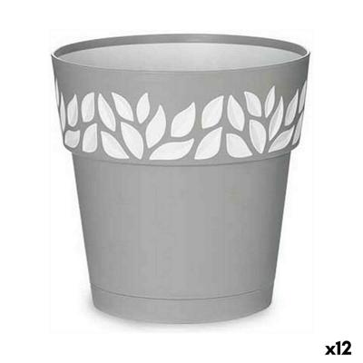 Zelfwaterende bloempot Stefanplast Cloe Grijs Plastic 19 x 19 x 19 cm (12 Stuks)