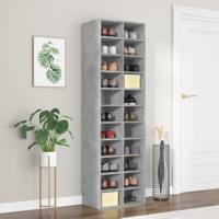 Schoenenkast 54x34x183 cm bewerkt hout betongrijs