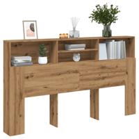 Hoofdbordkast 180x19x103,5cm bewerkt hout artisanaal eikenkleur