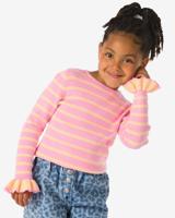HEMA Kindertrui Rib Strepen Roze (roze)