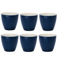 Set van 6x Stuks Beker (latte cup) GreenGate Alice donkerblauw 300 ml - Ø 10 cm - thumbnail