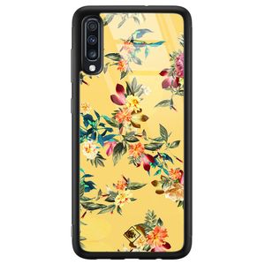 Samsung Galaxy A50 glazen hardcase - Florals for days