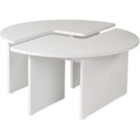 Salontafel - MOIRA - Rond - Natuurlijk Wit - 90 x 90 x 41 cm