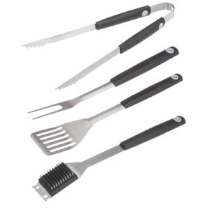 BBQ/barbecue koffer set 4-delig met rubberen handvatten